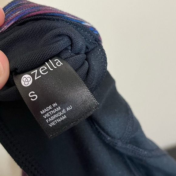 Zella Reversible Purple Space Dye / Black Athletic Leggings - Picture 8 of 13